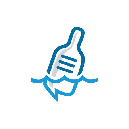 bottle on water logo icon flat concept vector graphic designのイラスト素材