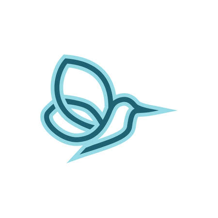 abstract bird line logo icon flat vector concept graphic designのイラスト素材