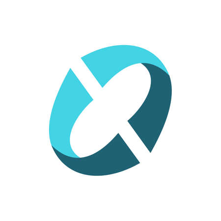 letter O waves logo icon flat vector concept graphic designのイラスト素材