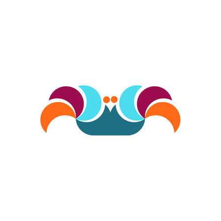 abstract crab stylish logo icon flat vector concept graphic designのイラスト素材