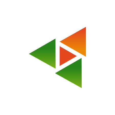 triangle play stylish logo icon flat vector concept graphic design