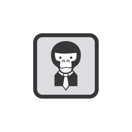 working monkey logo icon flat vector concept graphic designのイラスト素材