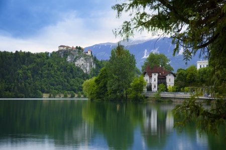 Slovenian lake Bledの写真素材