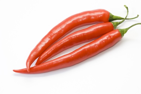 Peperoni red on a white backgroundの写真素材