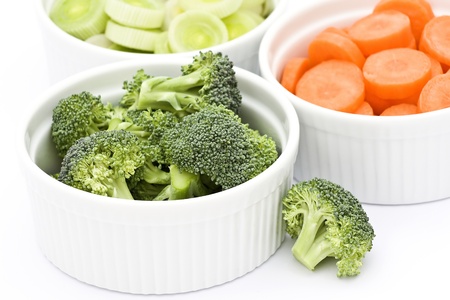 leek, carrots and broccoliの写真素材