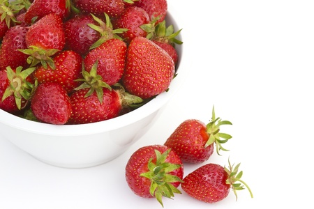 fresh strawberries in a bowlの写真素材