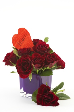 red roses and heartの写真素材