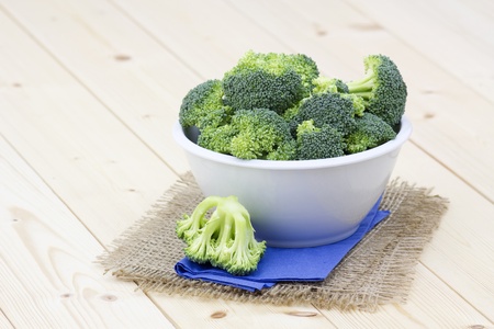 fresh broccoli in a bowlの写真素材