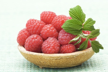 fresh raspberriesの写真素材