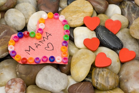 hearts on stonesの写真素材