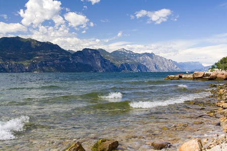 Lake Garda in Italyの写真素材