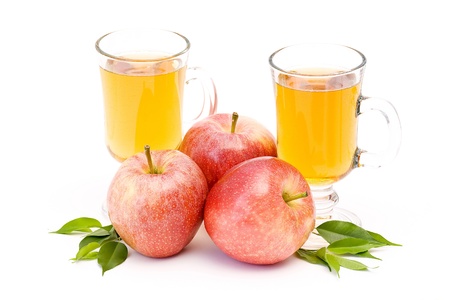 apple juice and fresh fruitsの写真素材