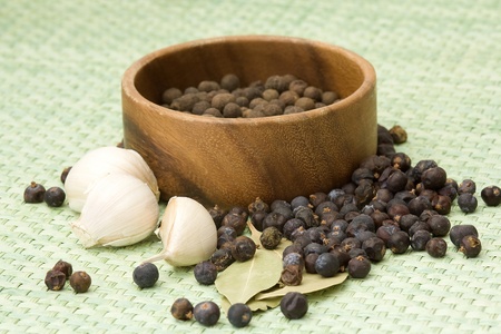 garlic and spicesの写真素材