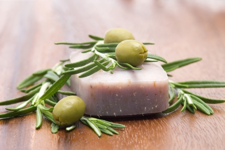 bar of natural soapの写真素材