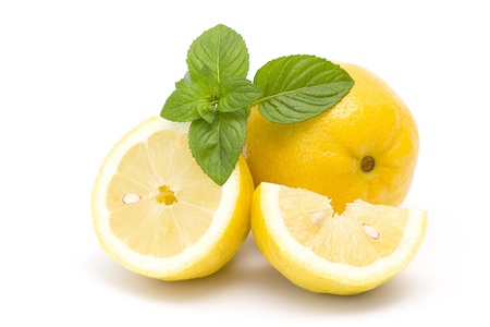fresh lemon and mintの写真素材