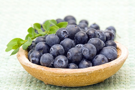 blueberries on a plateの写真素材