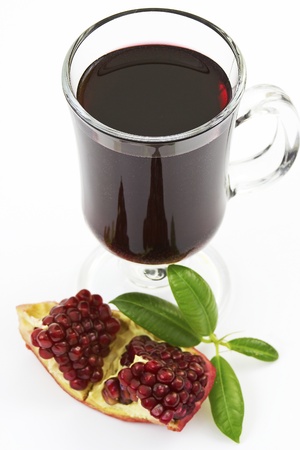 Pomegranate and garnet juice in a glassの写真素材