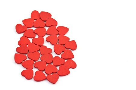 Small hearts on white backgroundの写真素材