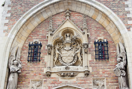 Gate to Gruuthusemuseum - former palace of the Lords of Gruuthuse, Brugge, Belgium.のeditorial素材