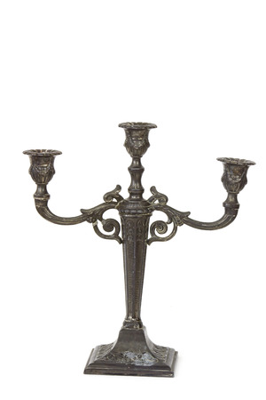 Retro candlestick isolated on whiteの写真素材