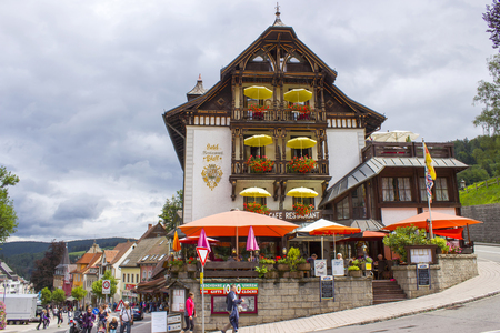 TRIBERG - JULY 23 2017: Traditional style houses in the Schwarzwald region, Germany.のeditorial素材