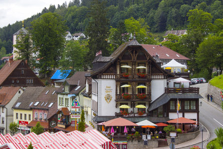 TRIBERG - JULY 23 2017: Traditional style houses in the Schwarzwald region, Germany.のeditorial素材