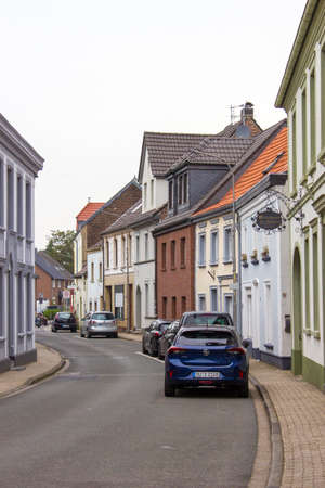 ISSUM GERMANY - JULY 24 2021: narrow street in Issuml, North Rhine Westphalia, Germanyのeditorial素材