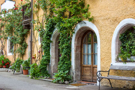 Street in Hallstatt in Austriaの写真素材