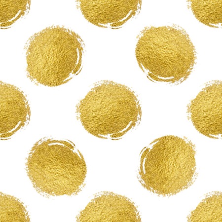 Seamless pattern gold circle on white background, pattern gold polka dot, grunge gold circle background, design for textile, wrapping, card, invitation, wallpaper, web, wedding, party birthdayの写真素材