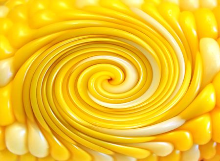 Funky abstract background made from white and yellow kernels corn on the cob , great texture.           の写真素材