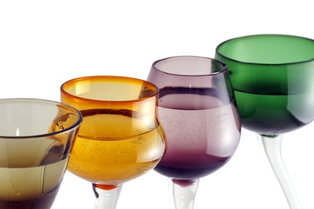 Colorful cocktail or shot glasses in a row.の写真素材