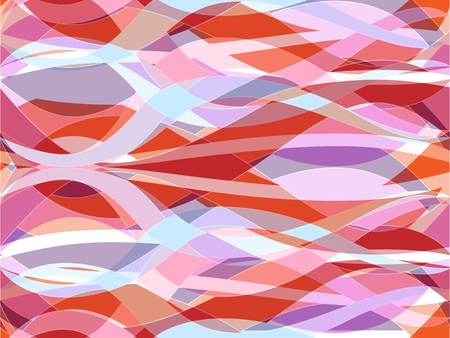 Fun reto style seamless wavy pattern in shades of red, pink, orange and white with transparencies.のイラスト素材