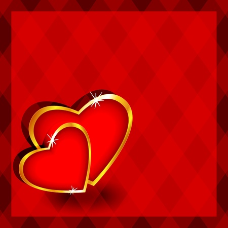 red, heart, diamond, shape, symbol, love, valentine, valentine's day, card, pattern, plaid, emotion, feeling, occasion, celebration, event, holiday, square, lozenge, gold, metallic, celebrate,cute,fun, graphic, element, design, illustration, のイラスト素材