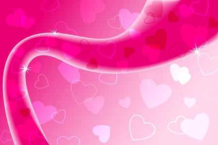 Wavy pink background with transparent hearts perfect for Valentine's day or other love celebration.のイラスト素材