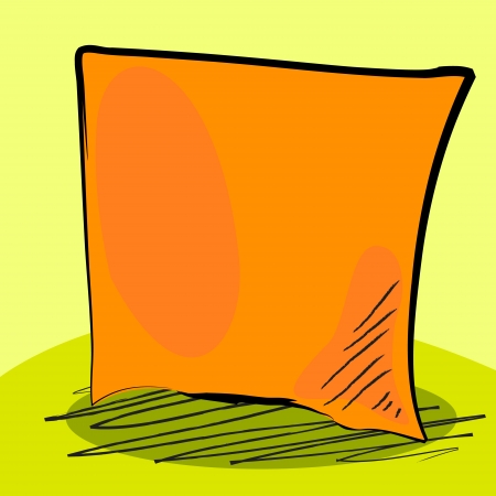 Grungy cartoon orange paper or sticky note with room for your text, over lime green background.のイラスト素材
