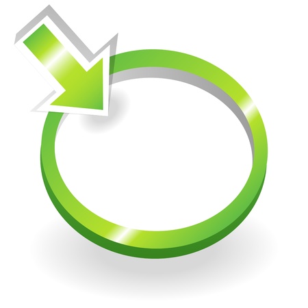 Green metallic round frameのイラスト素材