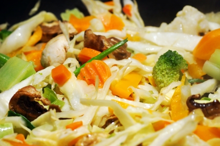 Vegetable stir fry, healthy food and nutrition conceptの写真素材