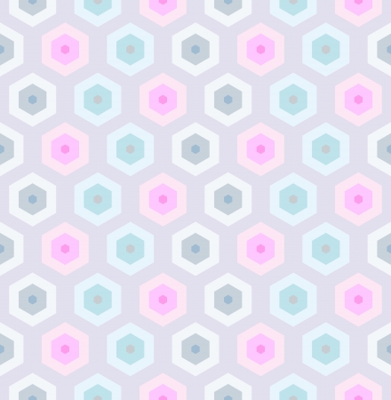 Seamless retro70's  honeycomb pattern in soft pastel colorsのイラスト素材