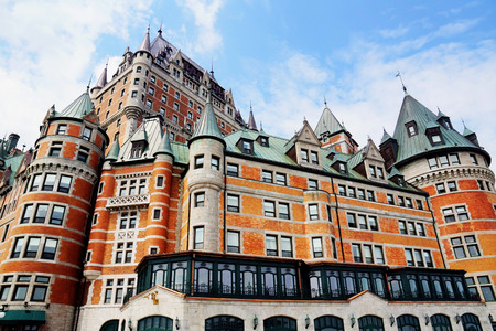 The Chateau Frontenc a landmark in Old Quebec cityのeditorial素材