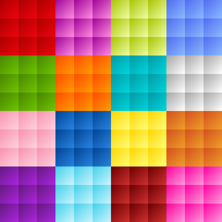Patchwork of colorful squares or pixels in bright gradiant colorsのイラスト素材