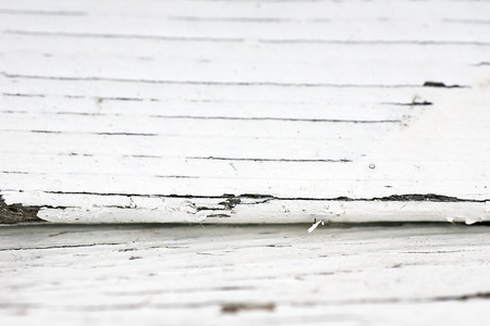 Macro of old white painted wood backgroundの写真素材