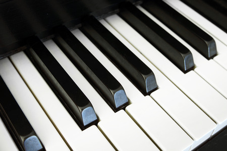 Piano keys on an angle with vignetting