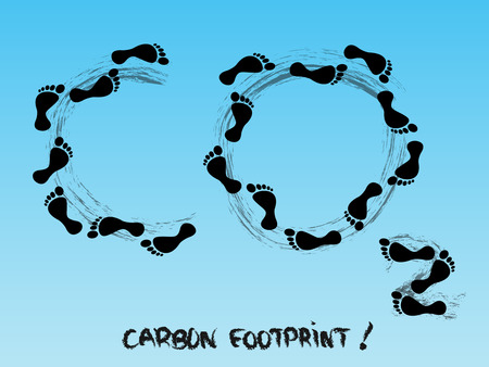 Carbon footprint symbol in the skyのイラスト素材