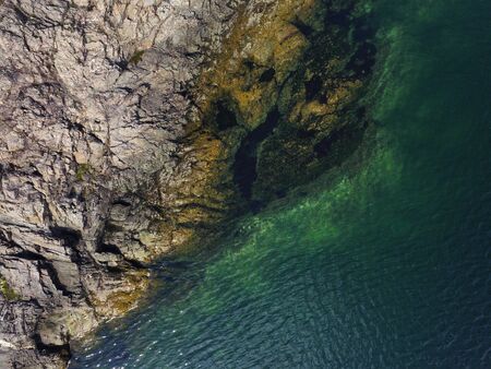 Beautiful aerial view of St.Lawrence river coastlime backgroundの写真素材
