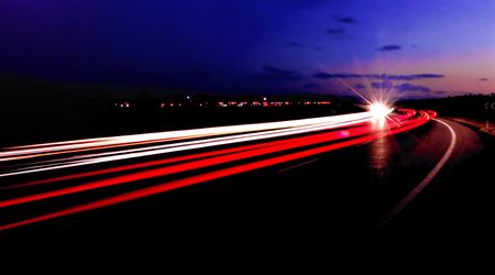 Two-way Traffic - Vehicle Light Trails at Dusk