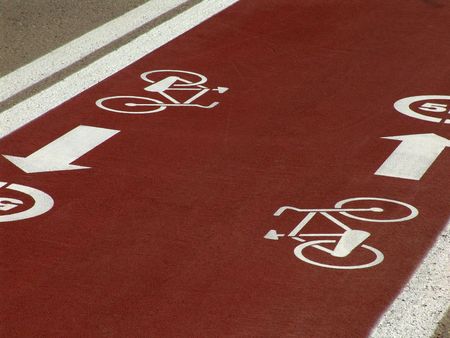 Red cycle lane