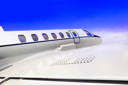 Large private jet plane, airborneの写真素材