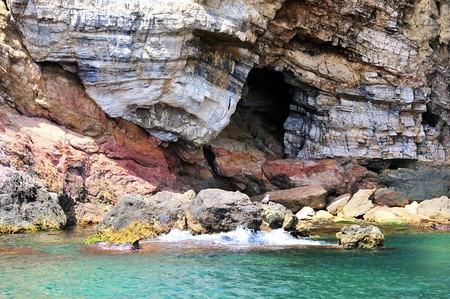 Rocky cove on the Mediterranean coast of Spainの写真素材