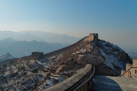 Great Wall of China in winter  Badaling near Beijing の写真素材
