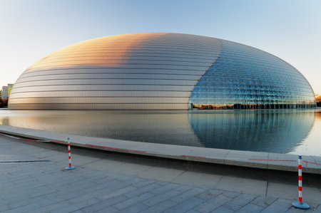 BEIJING, CHINA - DEC 5  National Centre for the Performing Arts winter morning on Dec 5, 2013  Construction started in December 2001 and the inaugural concert was held in December 2007 のeditorial素材